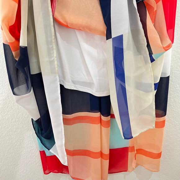 NWT Lane Bryant Cascade Striped Maxi Dress Chiffon Multicolor Cross Back Size 24 - Picture 7 of 14